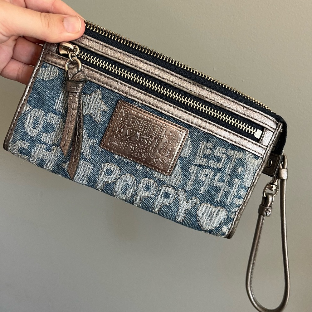 COACH x POPPY: Denim Wristlet